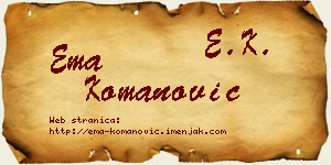 Ema Komanović vizit kartica